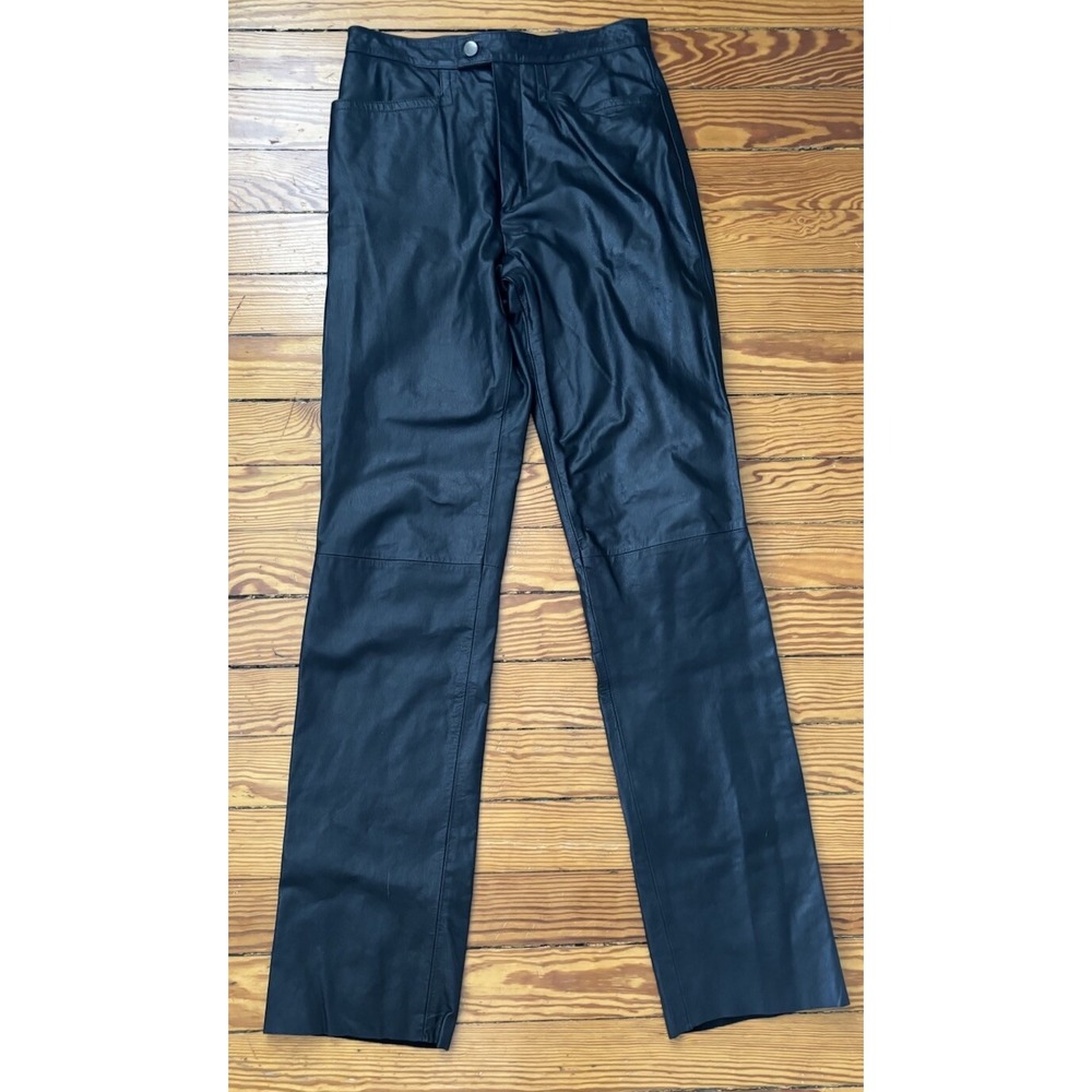 Wilsons Leather Maxima Black Straight Leg‎ Genuine Leather Pants Size 8
